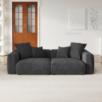 ATUNUS Canapé modulaire personnalisable en gros, mobilier de salon, ensemble de canapés sectionnels américains noirs en tissu velours côtelé