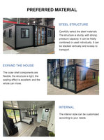 Bureau préfabriqué étanche de 20 pieds, pré-câblé, pré-plomberie, extensible, pour chantier de construction, espace de travail mobile