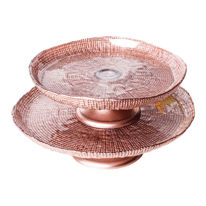 Piatto per Torta in Vetro Ecologico Fatto a Mano, 33cm, Design Moderno Personalizzabile, con Base a Griglia per Tè del Pomeriggio - Product Image 2