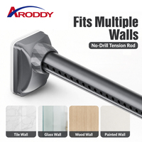ARODDY Fabricant – Barre de rideau télescopique réglable en acier, sans perçage, gris, 39,4-137,8 pouces, pour séparateur de studio
