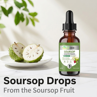 Gouttes multivitaminées végétaliennes sans gluten au corossol 60ml pour l'immunité, les muscles et les os, avec compte-gouttes de précision, OEM ODM, marque privée, en vrac