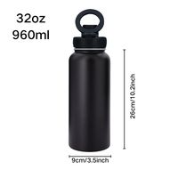 32 oz En Acier Inoxydable Gym Sport Bouteille D'eau Tasses Avec Smartphone Cellule Magsafe Anneau Aimant Ventouse Titulaire Tasse Couvercle