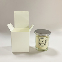 Boîte d'emballage pour bougies parfumées avec logo personnalisé, vente en gros |   Boîte en papier kraft pliable de couleur neutre à bas prix pour petits pots de bougies