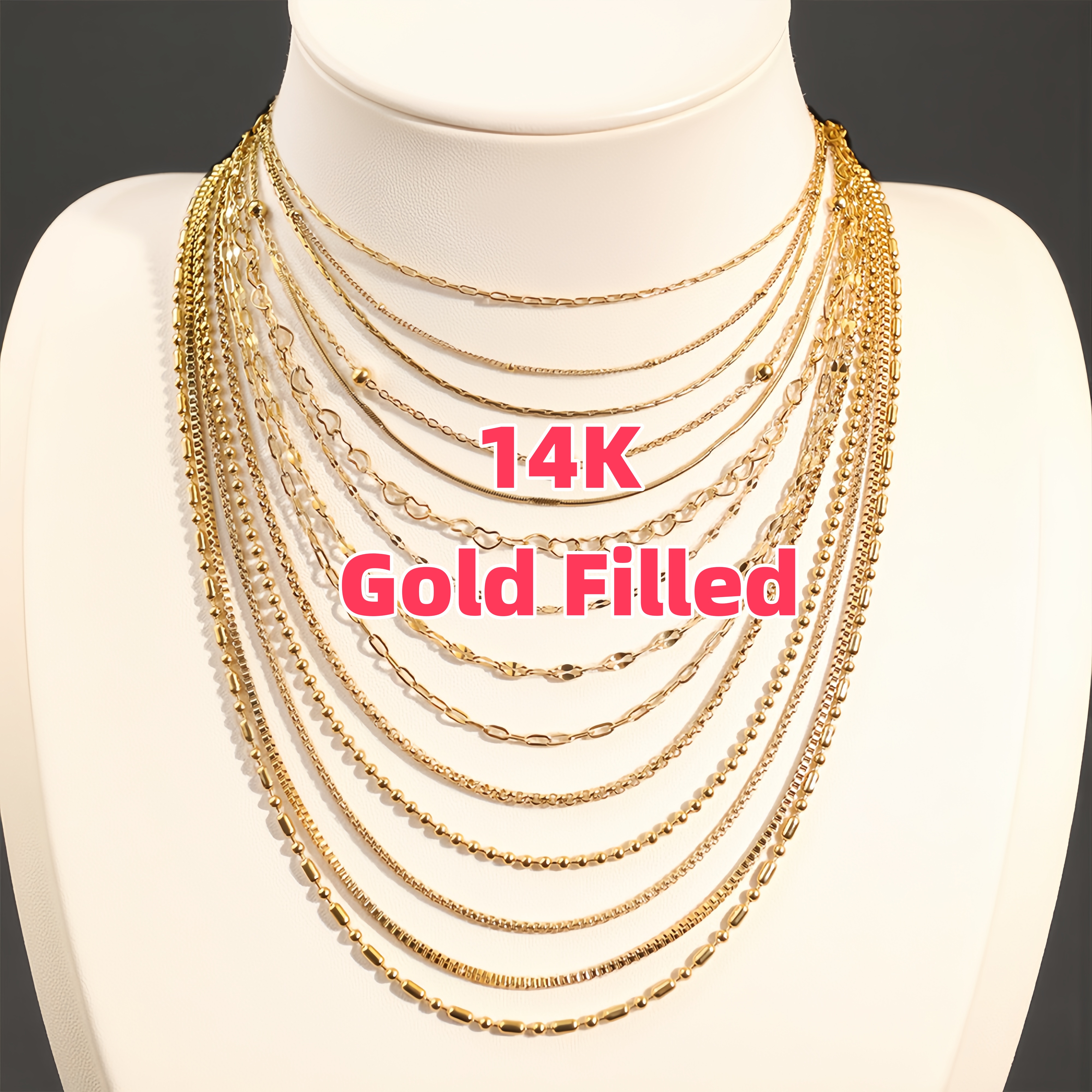 snake chain 3mm 14k gold filled