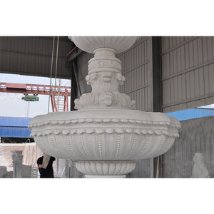 Fabbrica all'aperto giardino classico scultura in pietra dimensione su misura parco <span class=keywords><strong>Villa</strong></span> decorazione fontana in marmo bianco con intagli di leone umano - Product Image 5