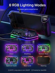 Nouvelle station d'accueil JSAUX 12-en-1 RGB pour console de jeu Steam Deck - Product Image 4