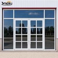 Puerta Comercial Moderna y Elegante de Aluminio Estilo KFC, de Doble Hoja, Resistente, para Restaurantes de Comida Rápida y Espacios de Comedor