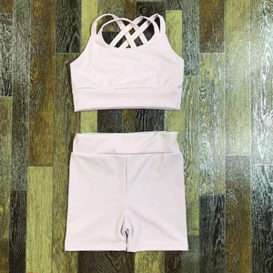 Conjuntos de Yoga populares 2025, venta al por mayor, sujetador para niñas, pantalones cortos, ropa deportiva, baile, conjunto de Yoga para niños - Product Image 5