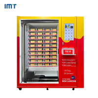 Distributeur automatique de hamburgers en libre-service 24h/24 et 7j/7 avec casier alimentaire automatisé et écran tactile pour la récupération des burgers