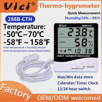 Termohigrómetro Digital de Lectura Instantánea 288B-CTH con Pantalla Grande y Visualización de la Hora