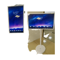 Téléviseur intelligent 32 pouces 1080P avec écran tactile capacitif, support au sol rotatif, tablette Android, interface USB, noir