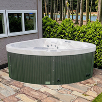 Promotion en stock : Spa triangulaire d'extérieur pour 2 personnes en acrylique, bain à remous d'angle avec système Balboa JW-2222