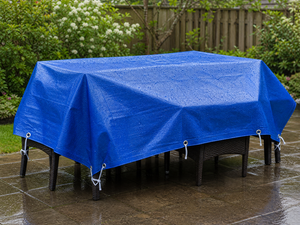 Bâche en polypropylène tissé bleue, enduite de PE, 800 g/m², imperméable, pour usage industriel extérieur, largeur 120 pouces, style uni - Product Image 3