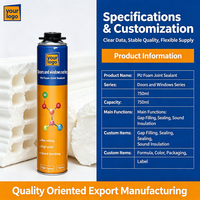 Mousse polyuréthane expansive multi-usages, scellant isolant en spray pour la construction