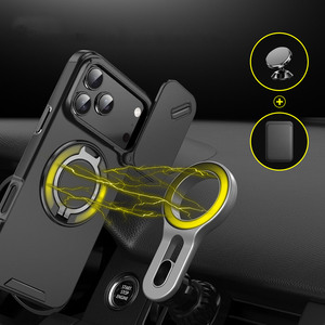 Ốp lưng chống sốc chắc chắn, bền bỉ, có nam châm, tích hợp giá đỡ cho iPhone 17 16 15 14 13 Pro Max Plus, kèm nắp che <span class=keywords><strong>camera</strong></span> trượt - Product Image 3