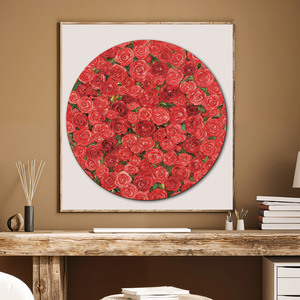 Puzzle créatif de 1000 pièces en forme de roses rouges, puzzle en carton de forme ronde pour adultes et adolescents de 14 ans et plus - Product Image 5