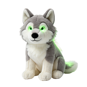 Peluche Lupo Luminoso al Buio, Senza Batterie, Personalizzabile OEM, Morbido Pupazzo per Bambini - Product Image 2