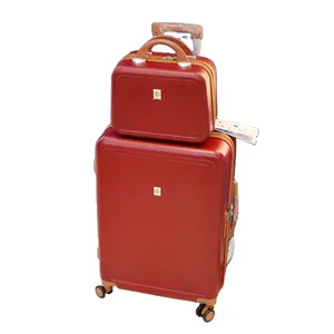 Custom Logo 2024 Fashion Wholesale 20" Pink Color Travel luggage Sets PC Material Luggage Set 2 pcs Spinner Wheel Suitcase Set