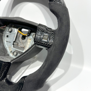 Alcantara พวงมาลัยสปอร์ตสำหรับ <span class=keywords><strong>Opel</strong></span> Astra H V x R ชิ้นส่วนรถสปอร์ตสีดำคาร์บอนไฟเบอร์ออกแบบได้ตามต้องการ - Product Image 2