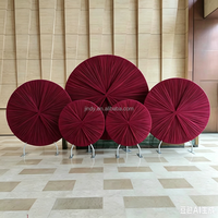 Décorations de scène de mariage : Toile de fond en forme de demi-ventilateur, personnalisée, 8ft, 6ft, 4ft, arche circulaire avec draperies de mariage