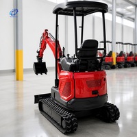 50% de réduction Mini-excavatrice sur chenilles 2 tonnes 1,5 tonnes 1,8 tonnes, commande par joystick, moteur diesel Kubota, éclairage de travail, CE, pour vignoble et pâturage