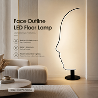 Lámpara de Pie LED Escultural Moderna Europea con Diseño de Rostro, Lámpara Artística para Sala de Estar, Dormitorio y Decoración del Hogar