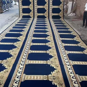 威尔顿舒适的防滑祈祷垫易于清洁的可水洗清真寺地毯黄麻和聚丙烯机器为家庭使用