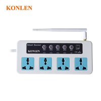 Prise de courant intelligente Konlen 16A pour maison connectée, relais 4 canaux, capteur de température, prise GSM, interrupteur programmable, ABS, via SMS/appel, programmation via