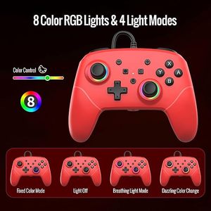 Manette filaire professionnelle BETMI RGB pour Switch 2, détection de mouvement 9 axes, bouton C, joysticks à effet Hall, éclairage LED, double volant de jeu - Product Image 5