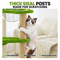Arbre à chat multi-niveaux en gros avec lits en rotin, poteaux à gratter en sisal, gamelle transparente, perchoirs et jouets interactifs