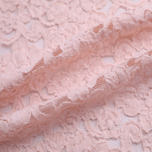 Nuovo tessuto di pizzo elastico in broccato di cotone lana di broccato tessuto di pizzo leggero Color albicocca - Product Image 2