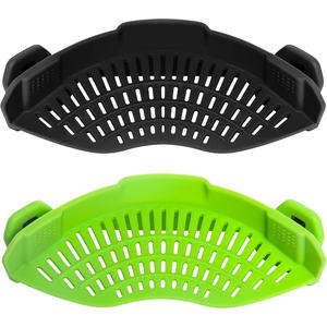 Passoire en silicone anti-éclaboussures à clipser facilement pour cuisine, idéale pour pâtes, légumes et fruits – Passoires et égouttoirs pratiques pour bord de casserole - Product Image 1