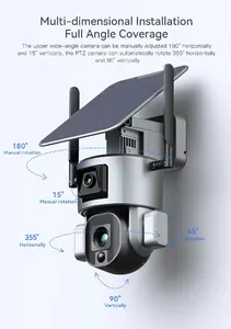 Waterproof IP66 Outdoor 10X Zoom Camera Dual Lens Solar Power 4K CCTV PTZ Camera 4G WiFi Security Surveillance Camera