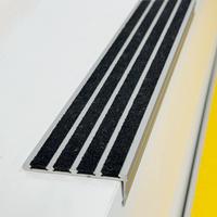 Profilés d'escalier antidérapants en alliage d'aluminium, dalles extrudées, bandes abrasives en carbure de silicium, insert antidérapant pour nez de marche métallique