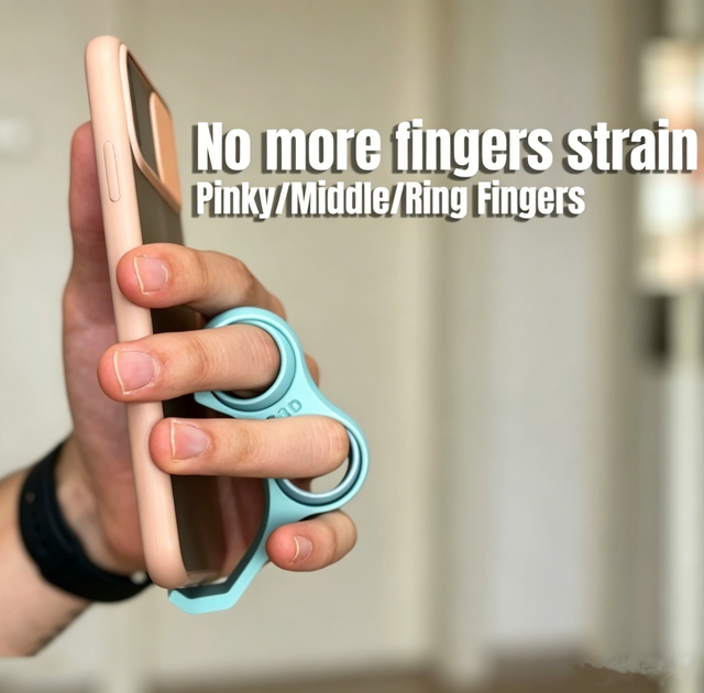 Multifunctional Ergonomic Phone Grip Gyro Ring Decompression Toy Anti-fatigue Handheld Phone Holder