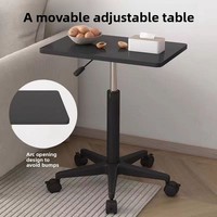 Table relevable mobile réglable en hauteur avec roulettes, bureau d'appoint multifonctionnel moderne et simple pour chambre à coucher, table d'ordinateur