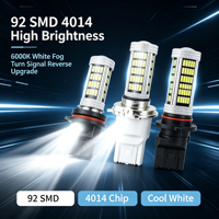 Ampoule LED pour voiture 4014-92SMD, 6000K, blanc, feu antibrouillard, clignotant, feu de recul, 12V