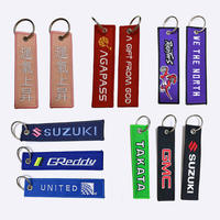 Llavero de tela tejida personalizado con bordado, etiqueta para llaves, etiquetas personalizadas Jet Tags