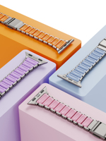 Bracelet magnétique en silicone et acier inoxydable personnalisé pour Apple Watch 9 8 7 SE, confort et luxe, bracelet de montre en acier inoxydable pour femmes