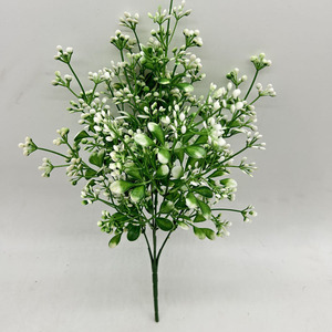 Small <strong>White</strong> Flower <strong>Bouquet</strong> with <strong>Green</strong> Simulation Plant Christmas Easter Halloween Gifts for <strong>Weddings</strong> <strong>and</strong> Valentine's Day - Product Image 1