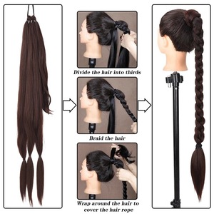 Extensiones de Cabello Sintético de 34 Pulgadas <span class=keywords><strong>para</strong></span> Cola de Caballo, Cola de Caballo Trenzada DIY con Banda Elástica y Anillo <span class=keywords><strong>para</strong></span> el Cabello, <span class=keywords><strong>Trenzas</strong></span> <span class=keywords><strong>para</strong></span> Mujer - Product Image 2