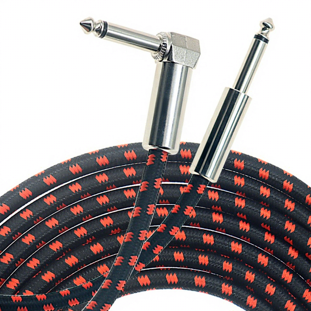 1m 3m 5m 1/4 6.35mm Mono TS Jack Lead Braided Electric Guitar Accessory Patch Amp Effect Amplifier Instrument Cable
