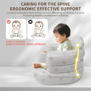 Pare-chocs arc-en-ciel détachable pour bébé en PVC canapé d'apprentissage assis pour les tout-petits chaise de bain gonflable pour bébé de 3 à 36 mois - Product Image 2
