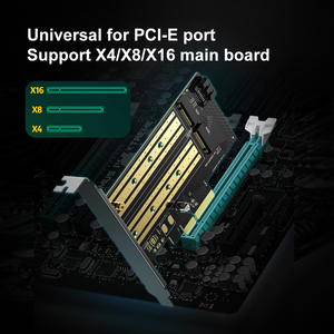 Плата расширения PCIe по оптовой цене, переходник карты, поддержка <span class=keywords><strong>M</strong></span>.2 NVMe SSD - Product Image 4