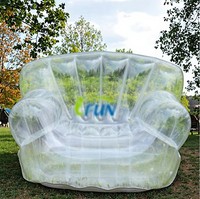 Carpa Inflable para Cine en Casa al Aire Libre, Carpa Semiesférica con Sillas y Pantalla de Cine para Niños