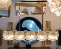 Lustre moderne en verre de Murano italien, effet vague d'eau, pour salle à manger, décoration de galerie, luminaires suspendus