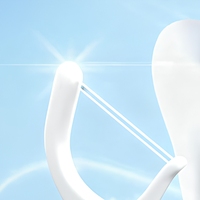 Tandheelkundige stokjes van bamboe, met dubbele streng, onversnipperbaar, munt smaak, gewaxte interdentale reiniger, wegwerpbaar, ergonomische handgreep.