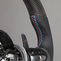 Volant 3 branches en cuir véritable et fibre de carbone pour BMW E46 M3 E90 Série 3 – Modèle ancien remis à neuf et assemblage nouvelle version améliorée