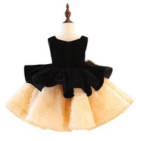 Robe de soirée en velours et tulle pour bébé fille, robe de bal sans manches asymétrique pour tout-petits, robe de princesse pour enfants