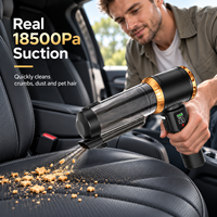 Aspirateur électrique portatif 18500Pa dernière génération pour voiture, maison, bureau, avec écran LED, souffleur d'air pour poils d'animaux, poussière et nettoyage des aliments